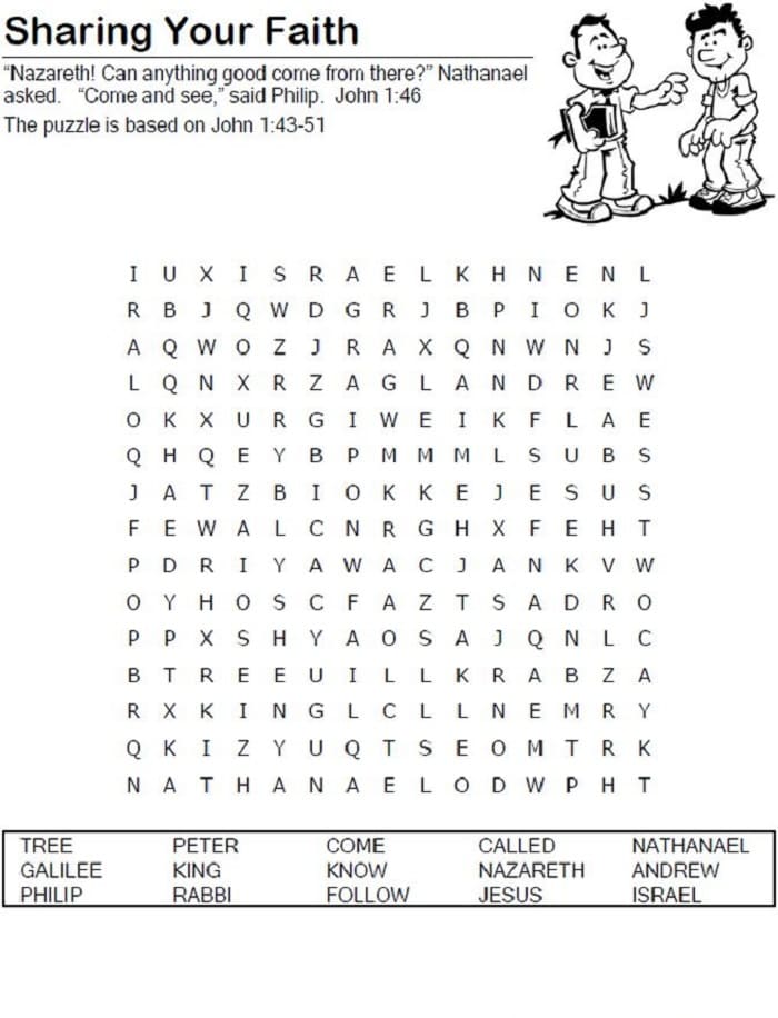 Printable Sharing Your Faith Word Search
