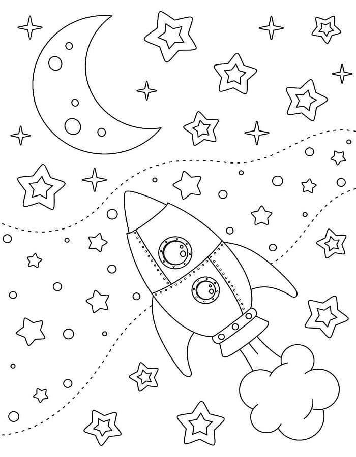 Printable Space Coloring Page For Kids