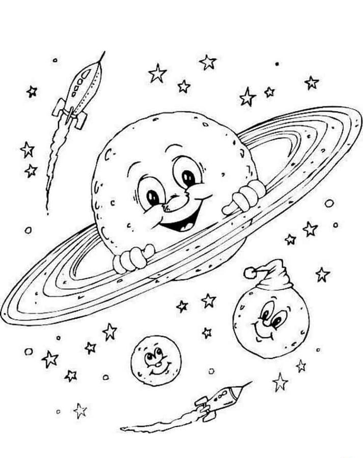 Printable Top Space Coloring Page