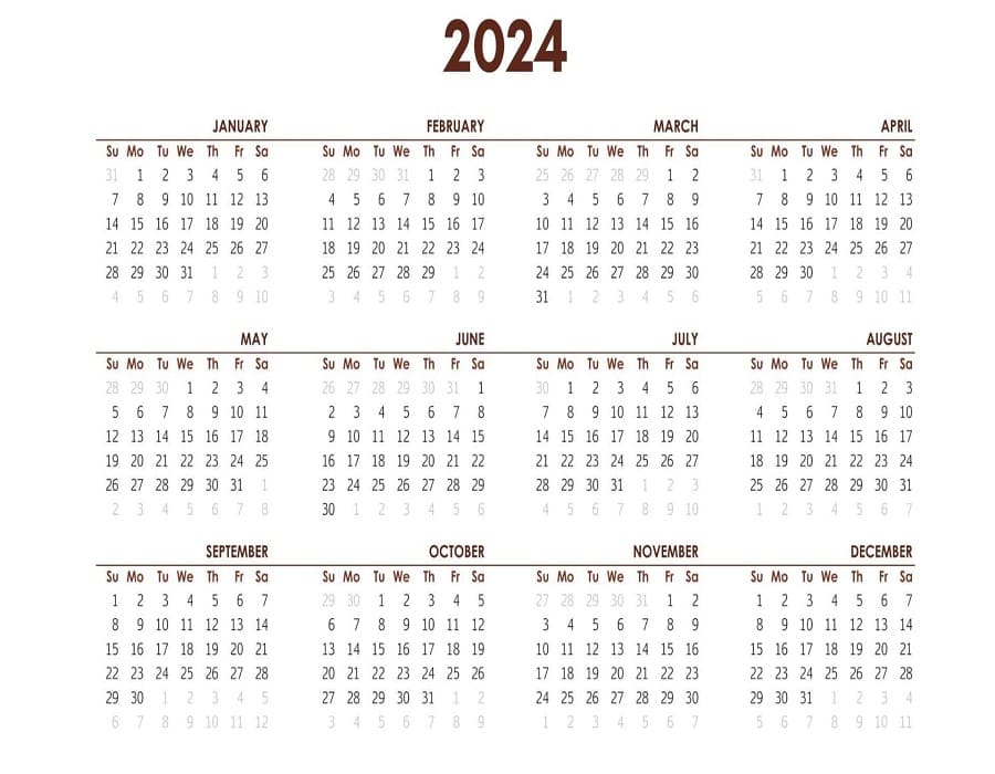 Printable Calendar 2024 School