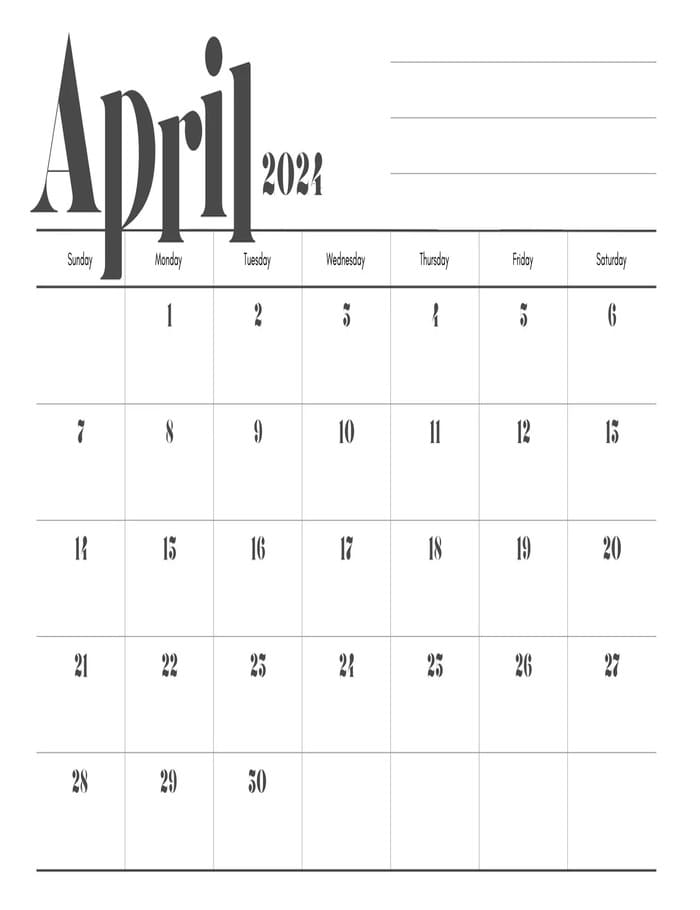 Printable Customizable April Templates
