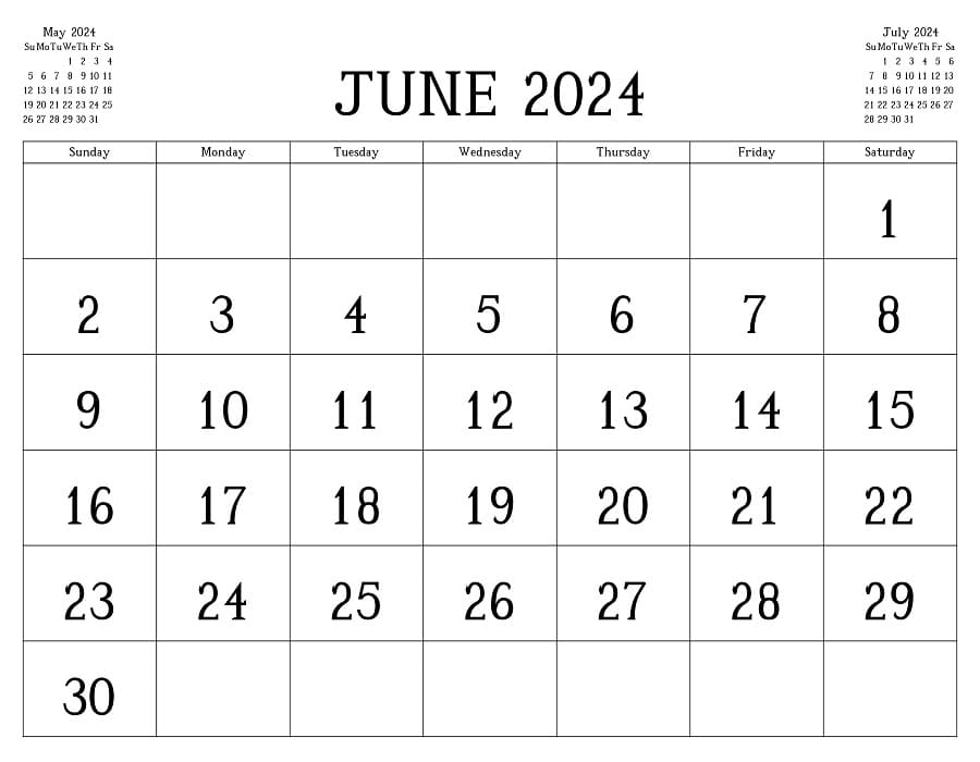 Printable June 2024 Calendar And Planner