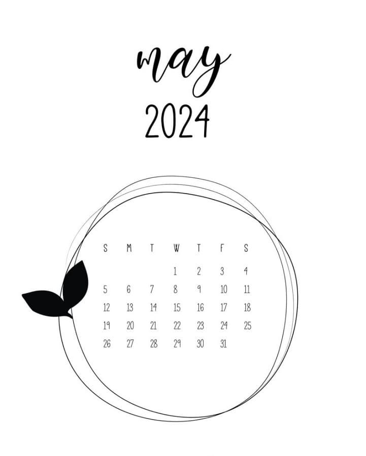 Printable May 2024 Calendar Design
