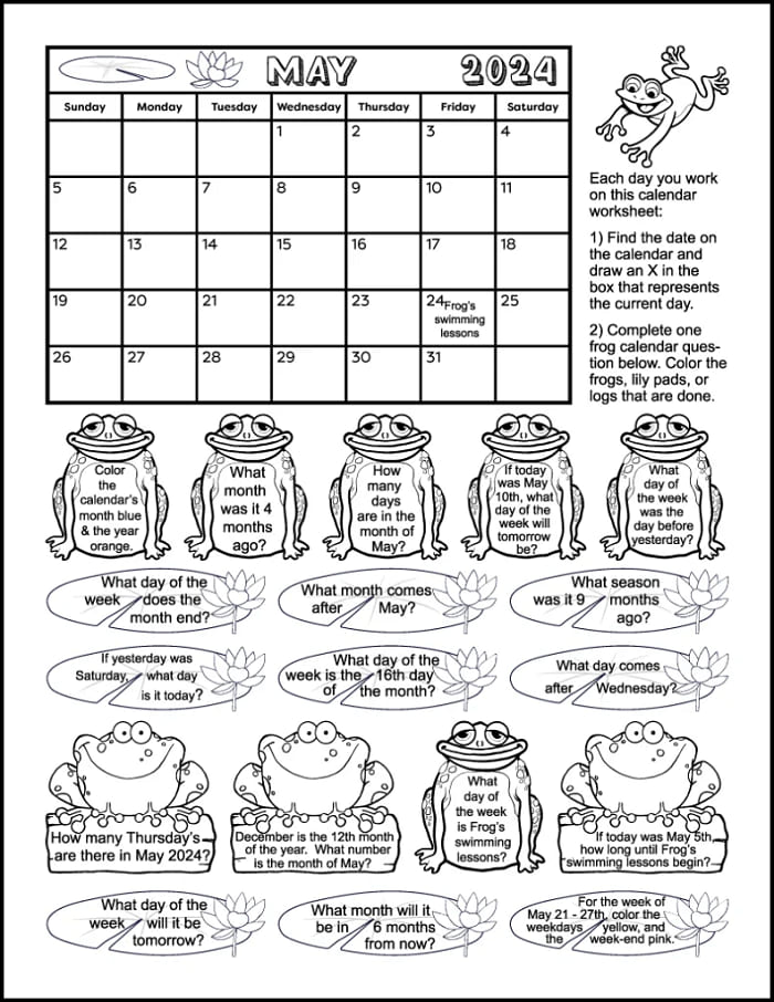 Printable May 2024 Calendar Worksheet