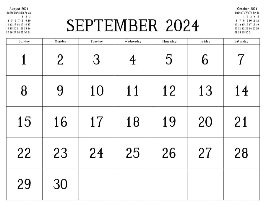 Printable September 2024 Calendar And Planner