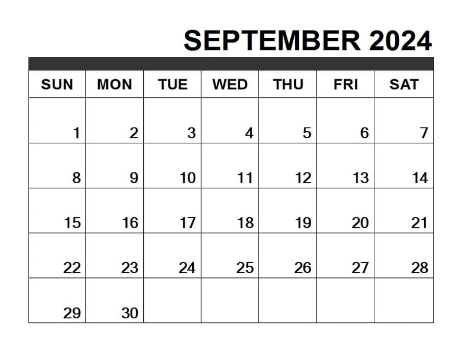 Printable September 2024 Calendar Simple