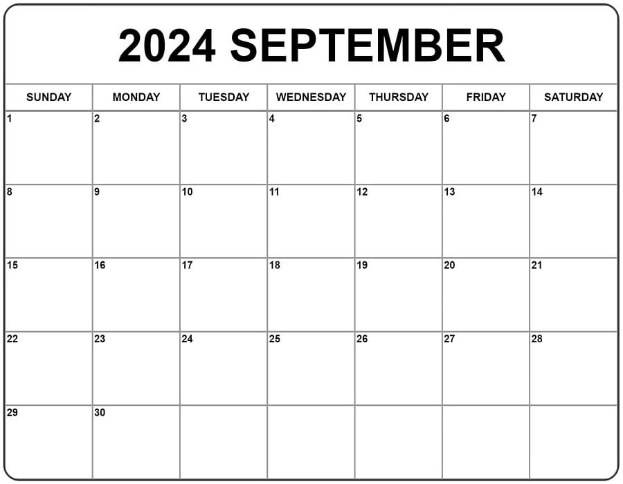 Printable September 2024 Calendar