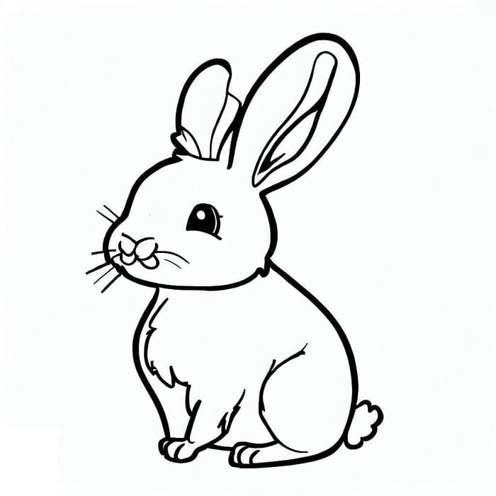 Printable A Cute Rabbit Coloring Page