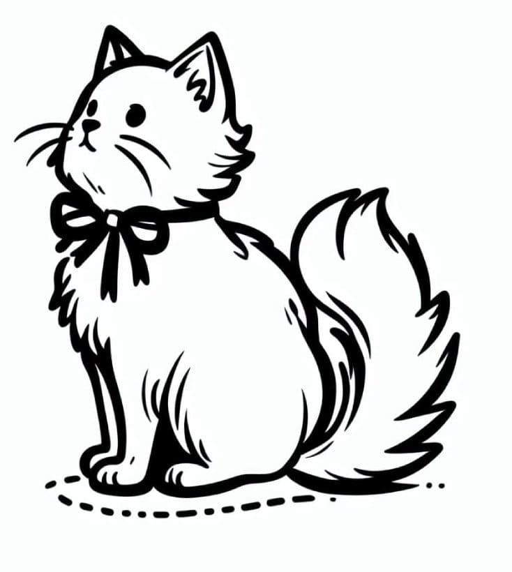 Printable A Pretty Cat Coloring Page