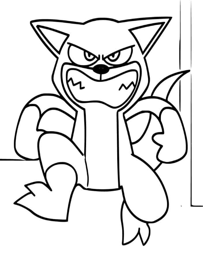 Printable Angry Kittysaurus Coloring Page