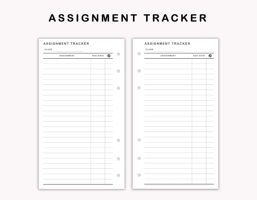 Printable Assignment Tracker Presentation