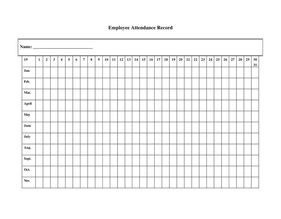 Printable Attendance Sheet Excel Format
