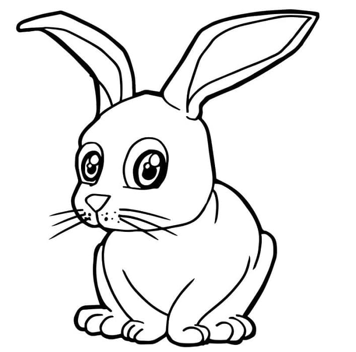 Printable Curious Rabbit Coloring Page
