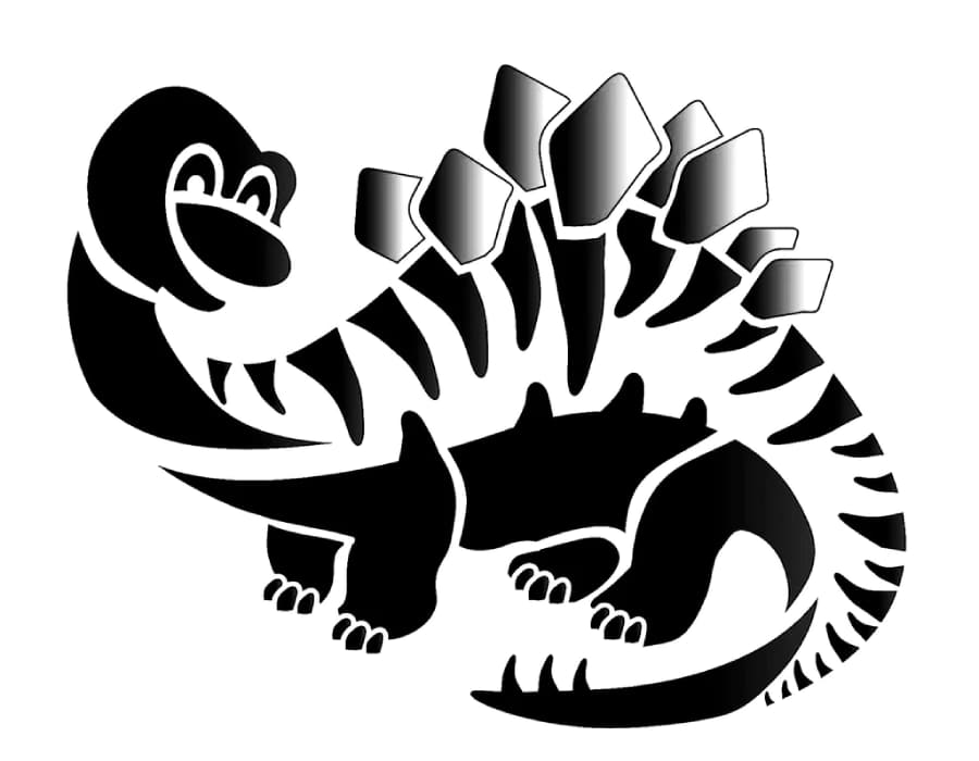 Printable Cute Dino Stencil