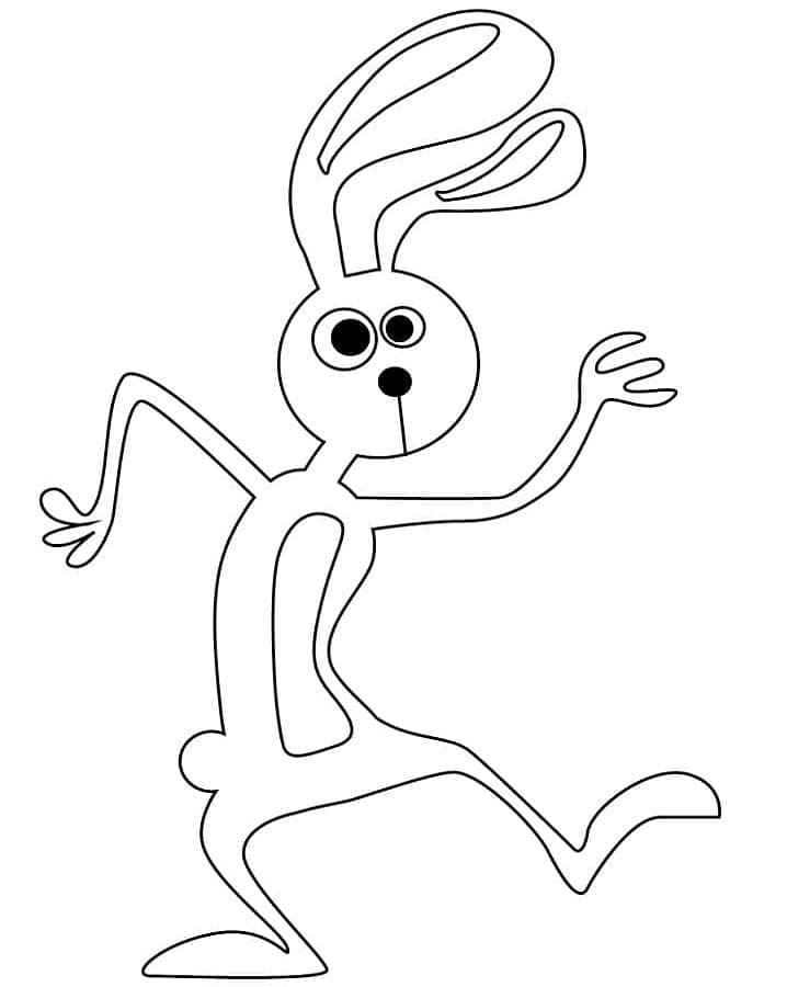 Printable Dancing Rabbit Coloring Page