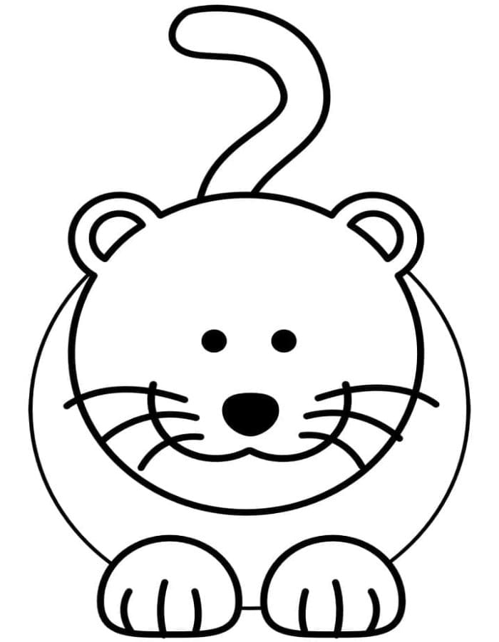 Printable Easy Cat Coloring Page