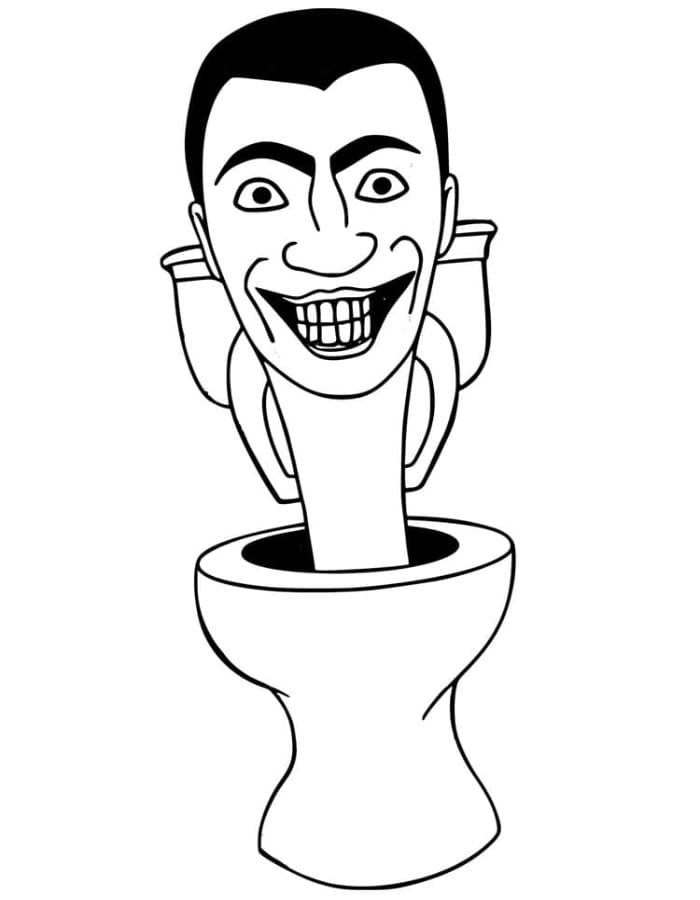 Printable Free Skibidi Toilet Coloring Page