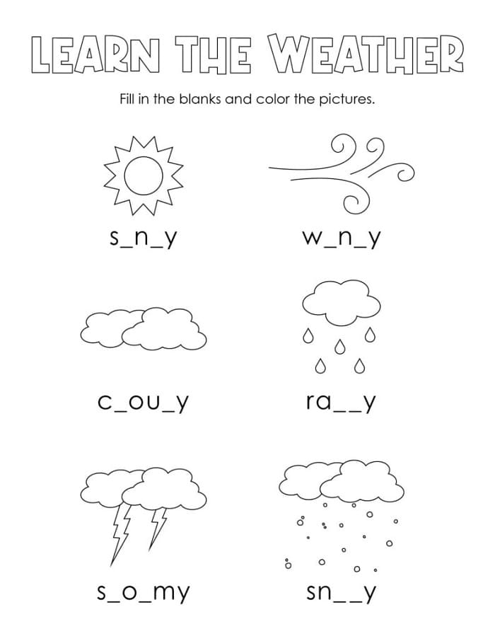 Printable Free Weather Worksheets