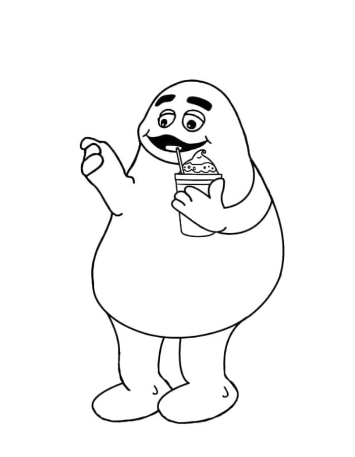 Printable Friendly Grimace Coloring Page