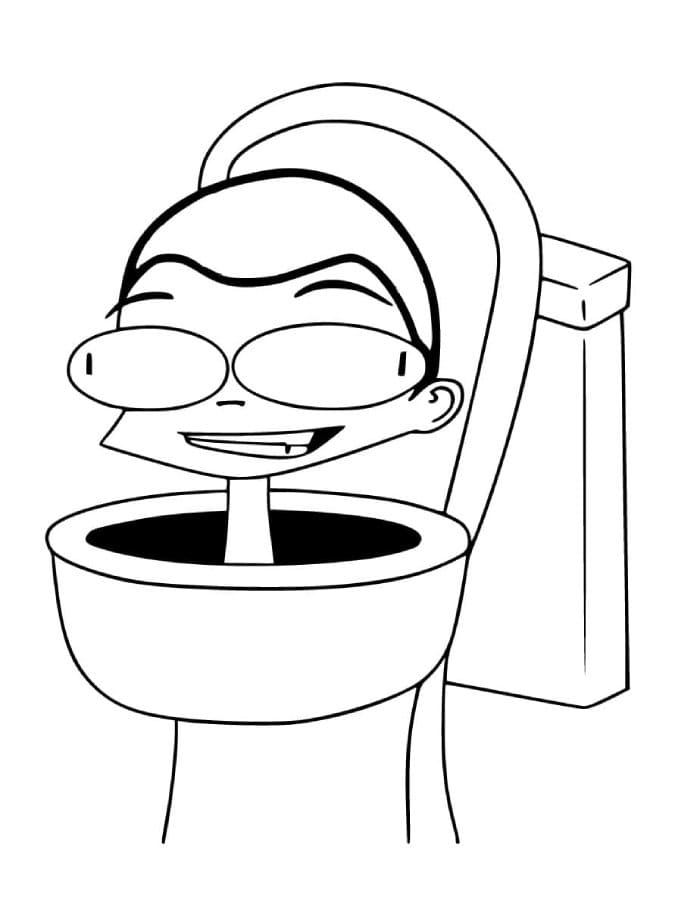 Printable Funny Skibidi Toilet Coloring Page