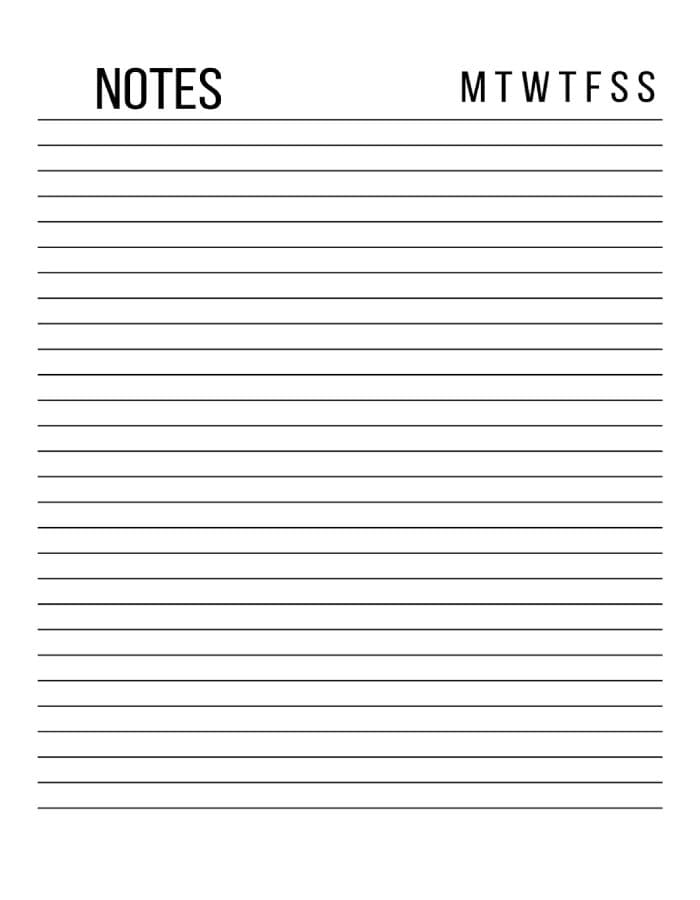 Printable Good Note Page