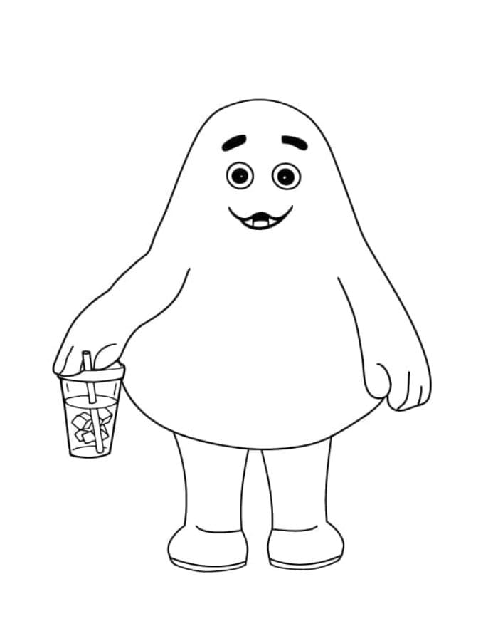 Printable Grimace Coloring Page Free