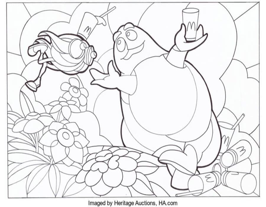 Printable Grimace From Mc Donald Coloring Page