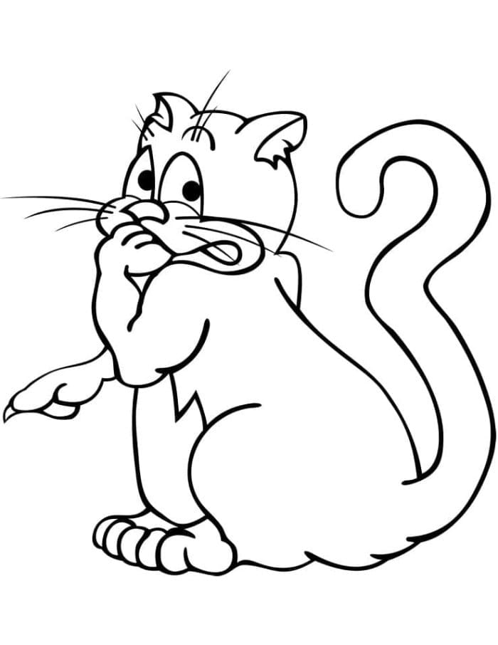Printable Guilty Cat Coloring Page