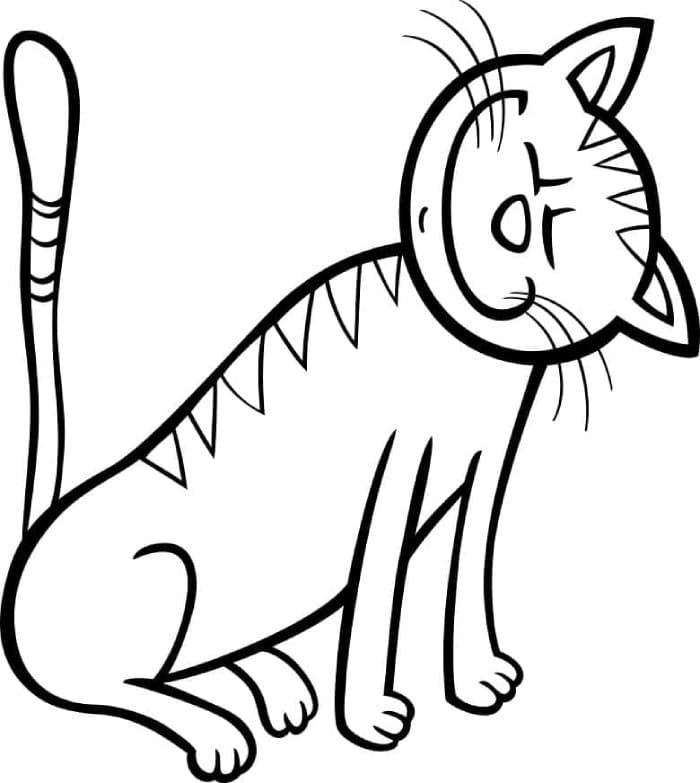 Printable Happy Cat Coloring Page