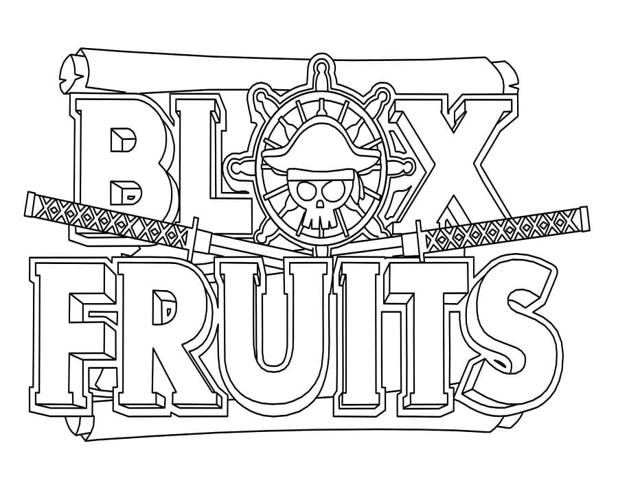 Printable Logo Blox Fruits Coloring Page