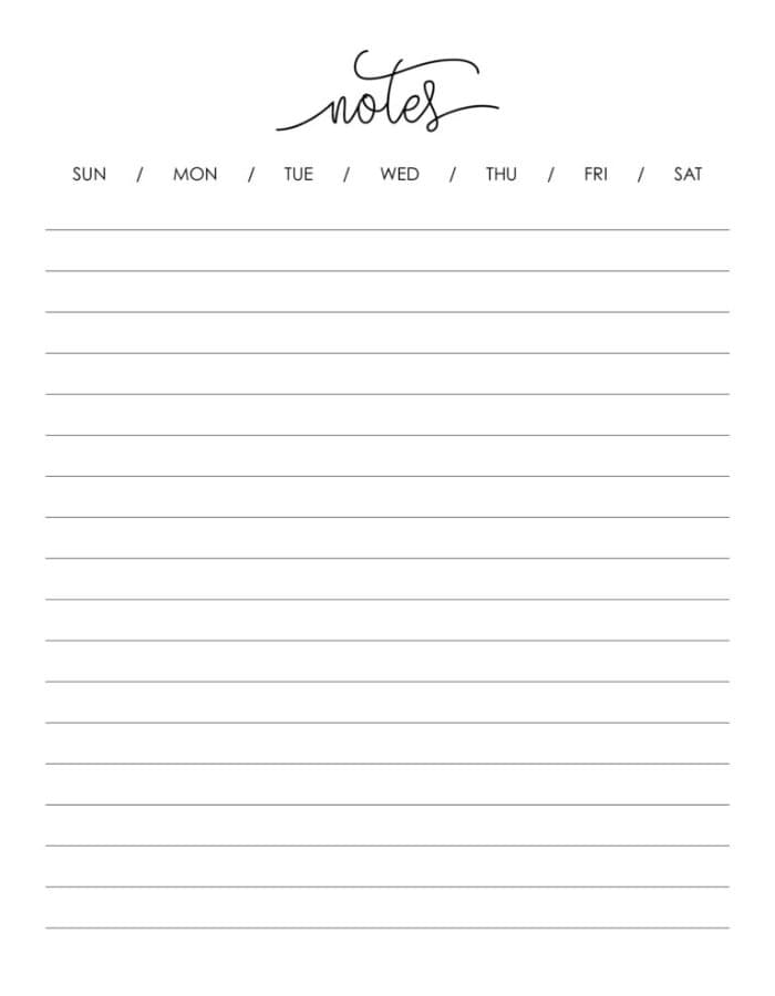Printable Note Page Simple