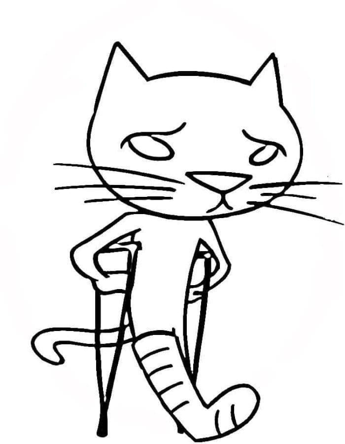 Printable Poor Cat Coloring Page