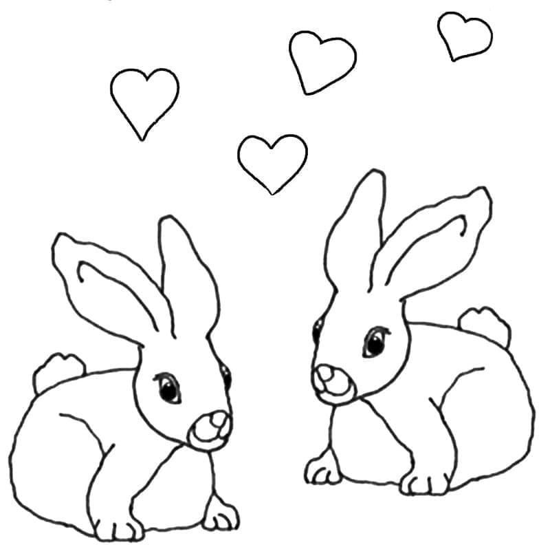 Printable Rabbits Coloring Page
