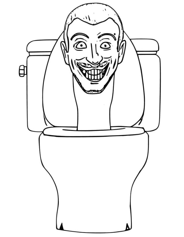 Printable Scary Skibidi Toilet Coloring Page