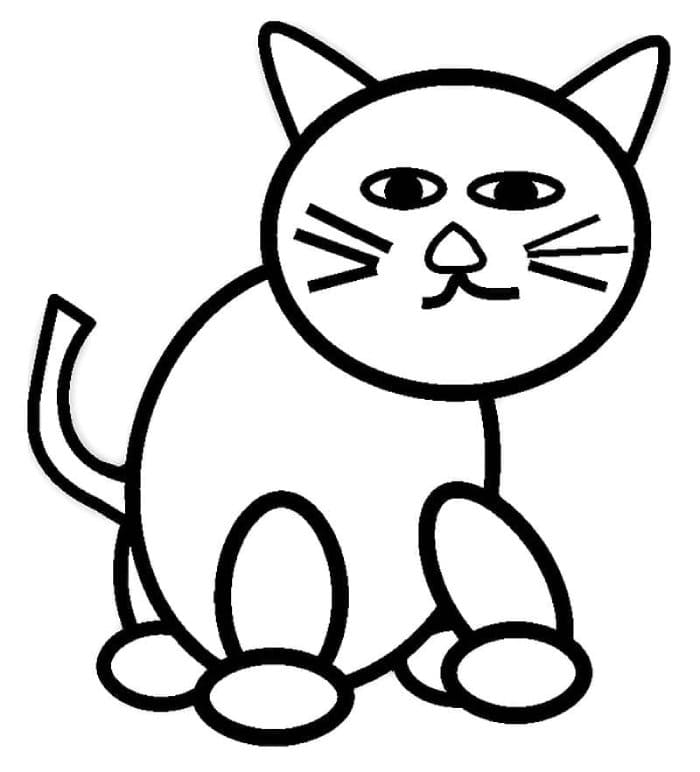 Printable Simple Cat Coloring Page