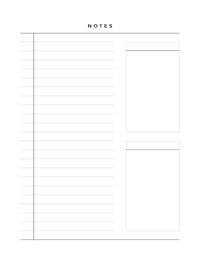 Printable Simple Note Page