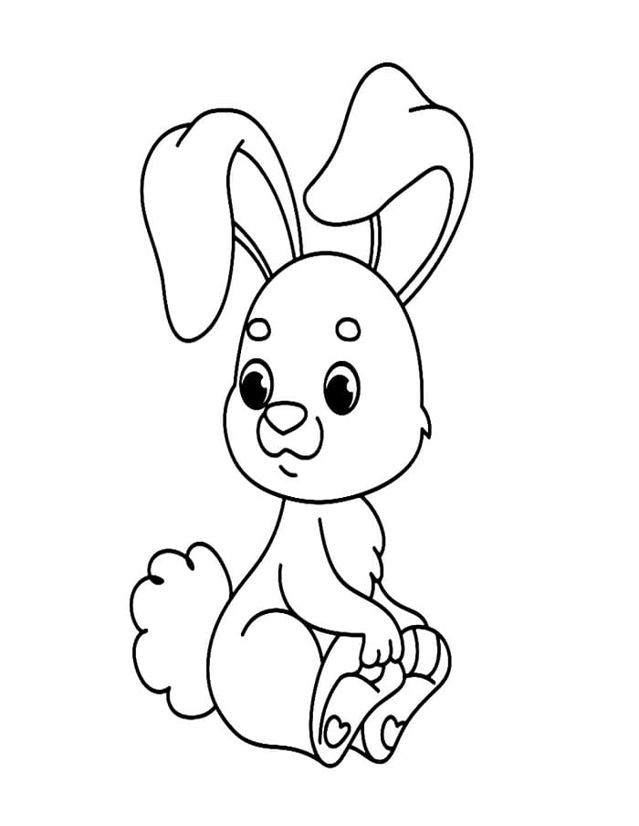 Printable Sitting Rabbit Coloring Page