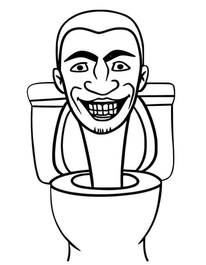 Printable Skibidi Toilet Face Coloring Page