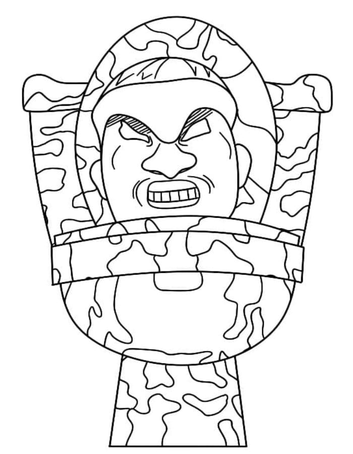 Printable Skibidi Toilet Large Camouflage Coloring Page