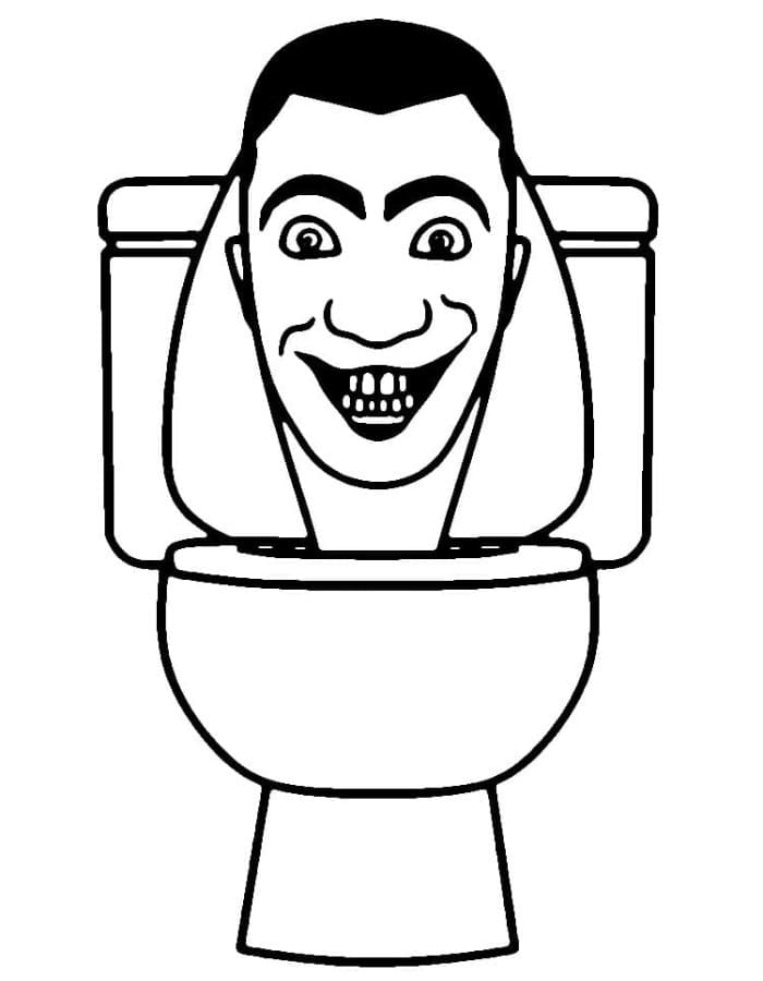 Printable Smiling Skibidi Toilet Coloring Page