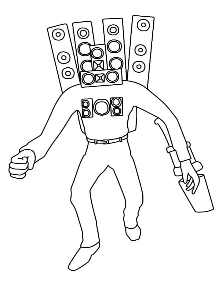Printable Titan Speakerman Coloring Page