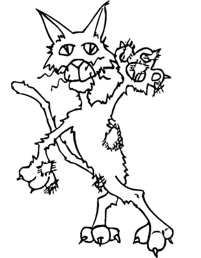 Printable Ugly Cat Coloring Page