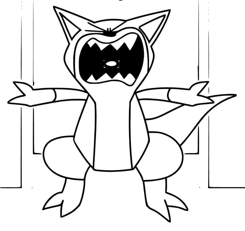 Printable Very Angry Kittysaurus Coloring Page