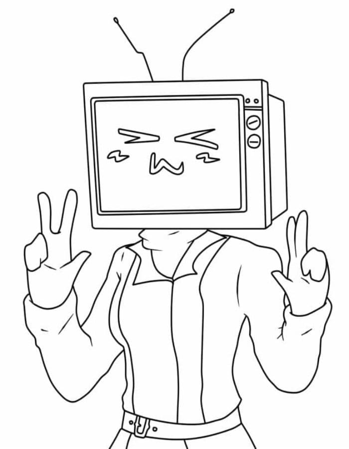 Printable Very Cute TV Woman Coloring Page