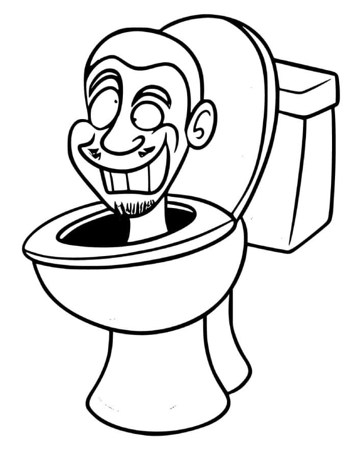 Printable Very Funny Skibidi Toilet Coloring Page