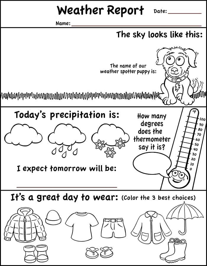 Printable Weather Education Worksheets