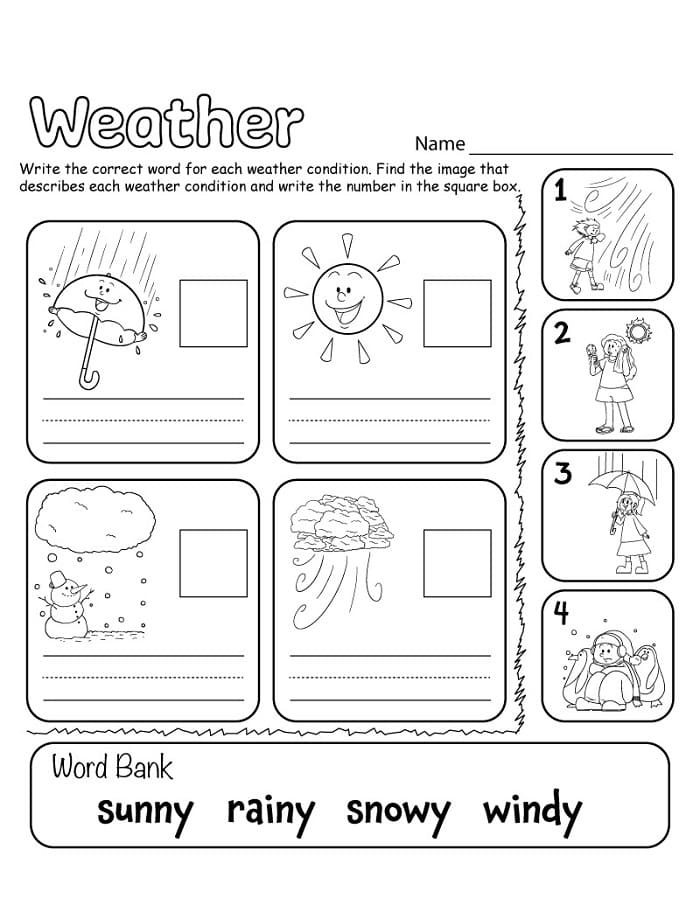 Printable Weather Worksheet For Kids