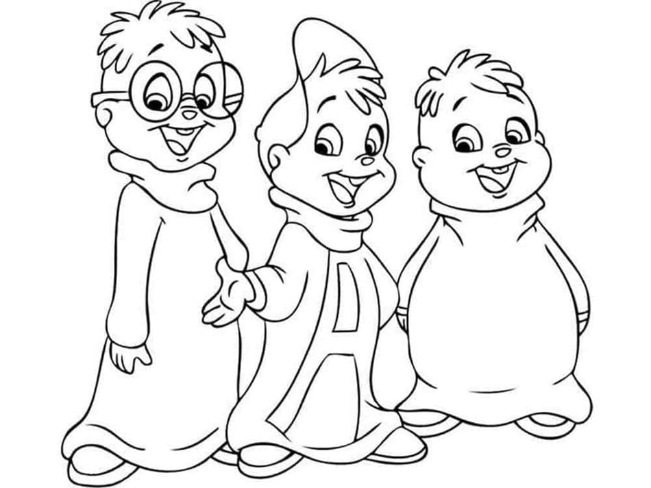 Alvin and the Chipmunks Photo Printable Coloring Page