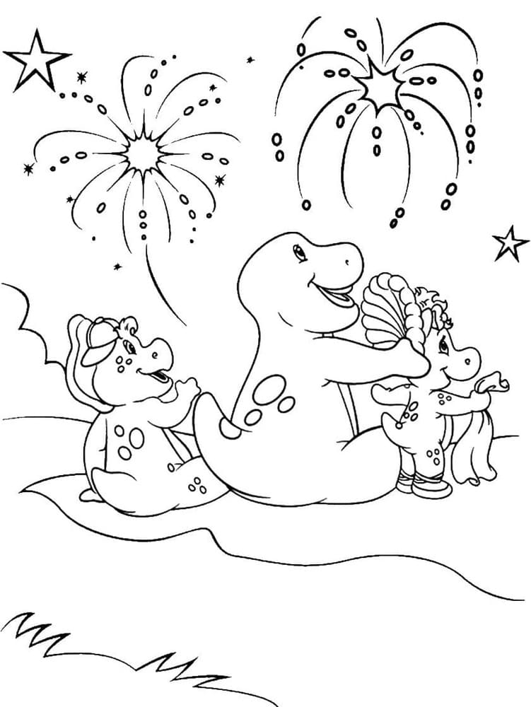 Barney And Friends Picture Printable Coloring Page