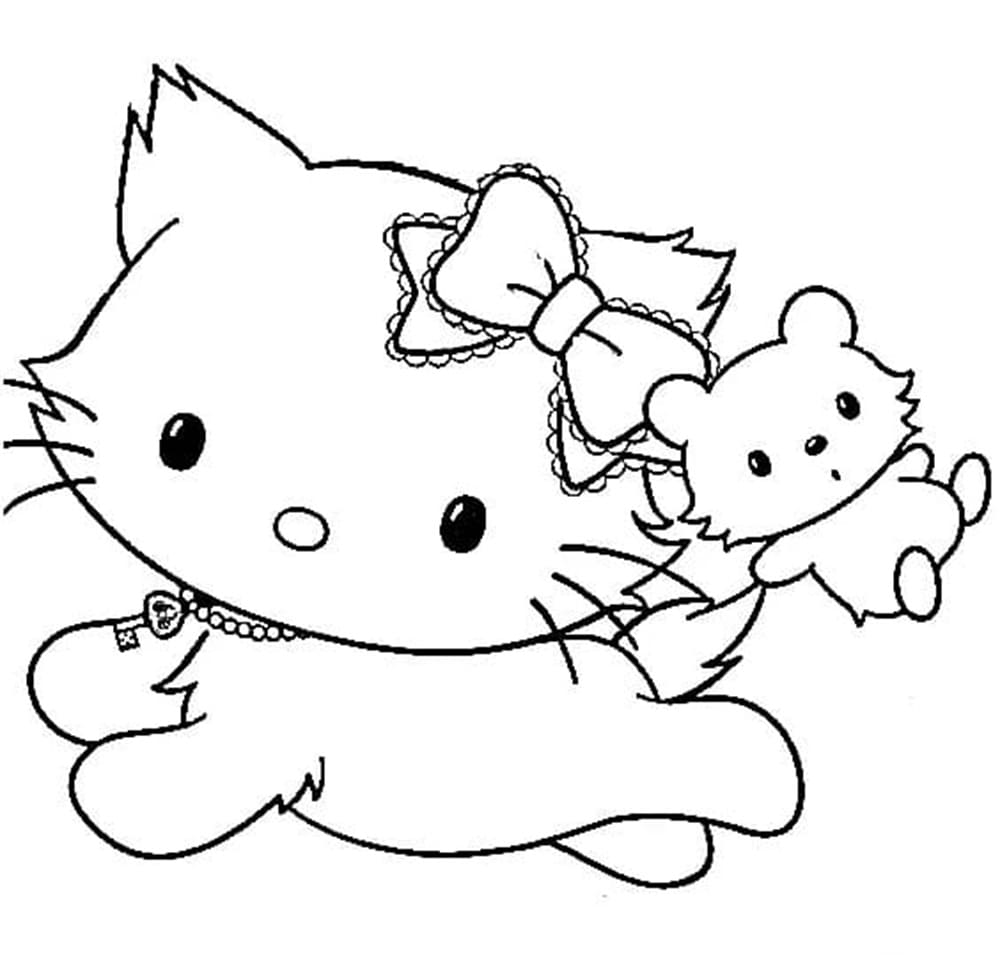 Charmmy Kitty and Sugar Printable Coloring Page